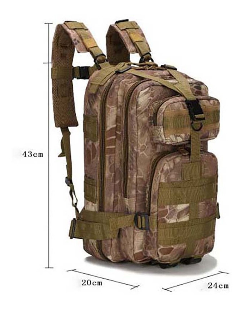 Mochila Tactica De Camping 30 Litros Femmto Mochilero Viaje Color Camuflado