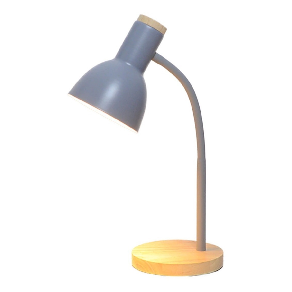 Lampara De Escritorio Nordica En Metal Y Madera - Flexible - Imagen 1