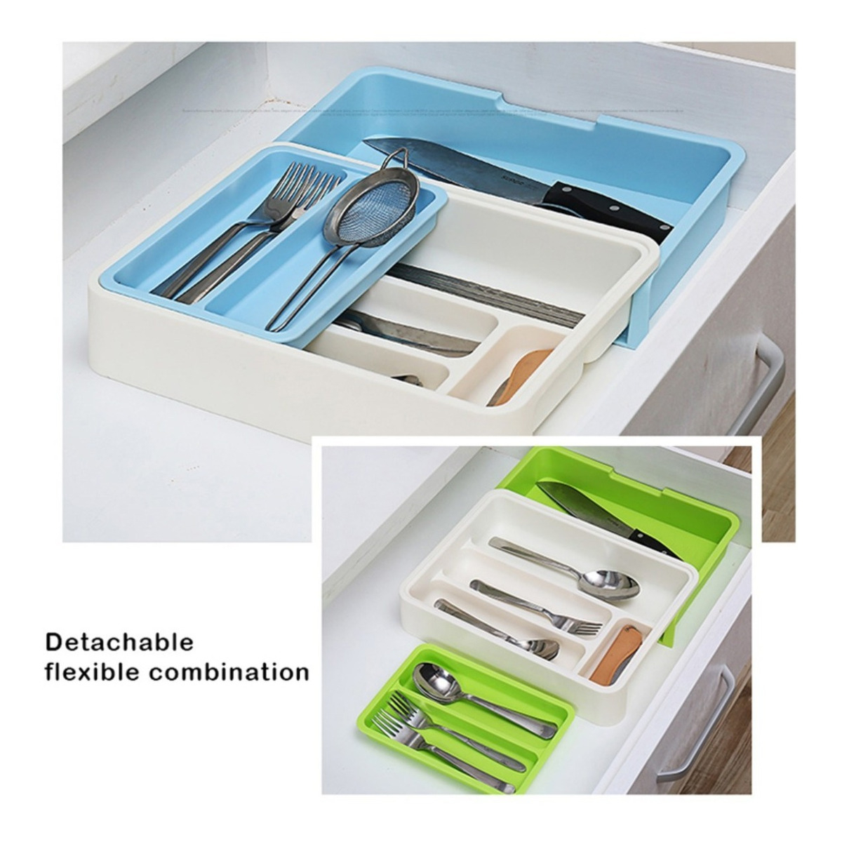 Cubiertero Para Cajon Cocina Organizador Extensible Cubierto - Imagen 6