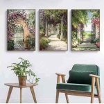 Cuadros Modernos Decorativo + Marco Madera Tripticos Paisaje - Imagen 2
