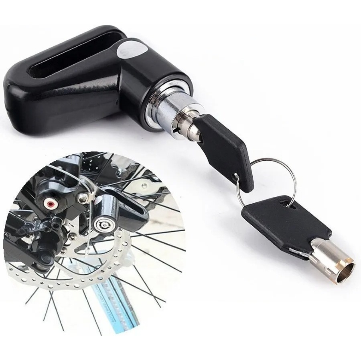 Traba Antirrobo Para Freno De Disco Moto Bici Tranca Candado - Imagen 3