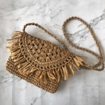 Bolso De Rafia Tejida Cartera De Verano Para Playa Forrada - Imagen 10