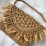 Bolso De Rafia Tejida Cartera De Verano Para Playa Forrada - Imagen 14