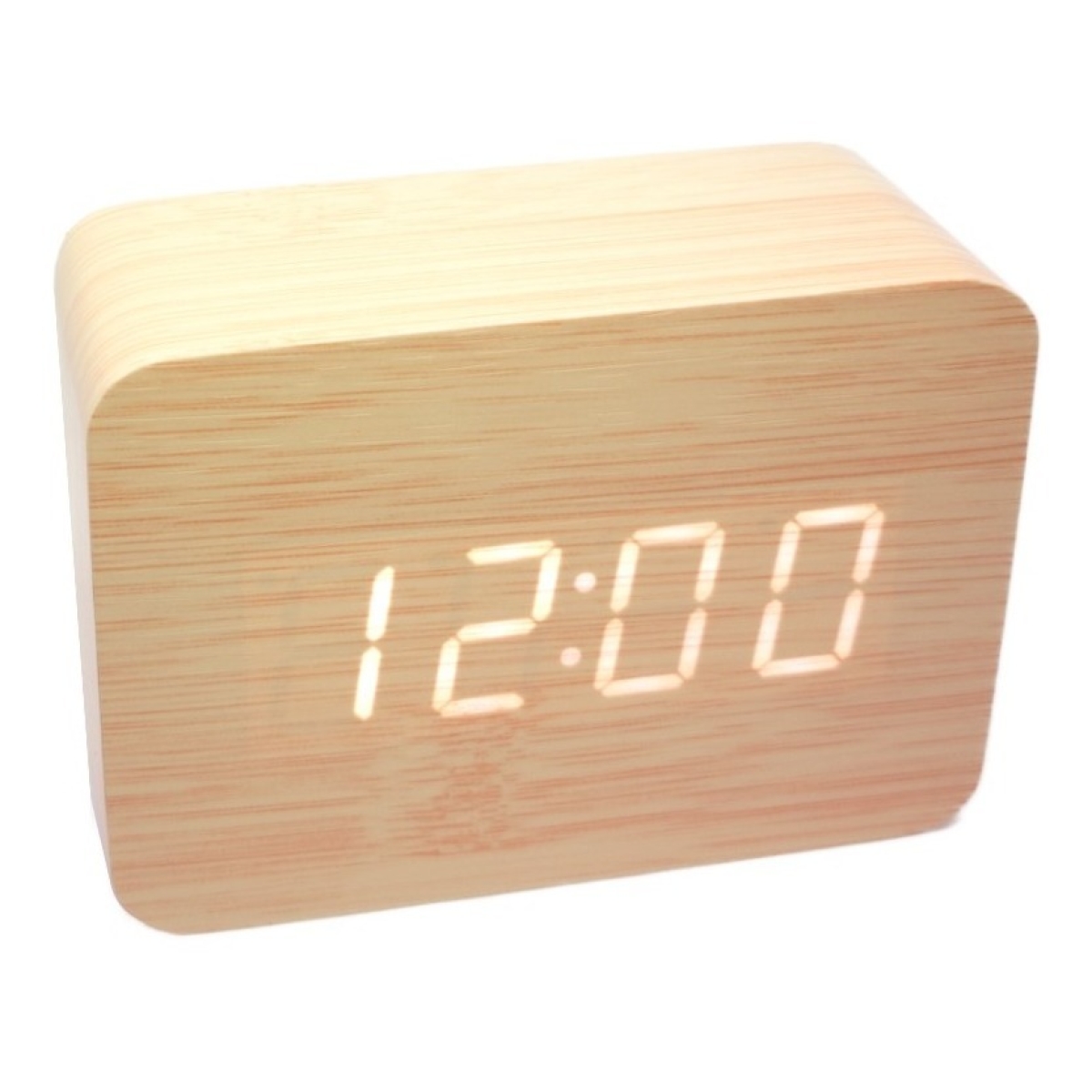 Reloj Digital Madera Usb Despertador Temperatura Fecha - Imagen 7