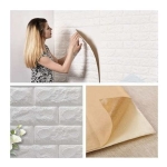 Revestimientos Adhesivo Panel 3d Simil Ladrillo Blanco - Imagen 2