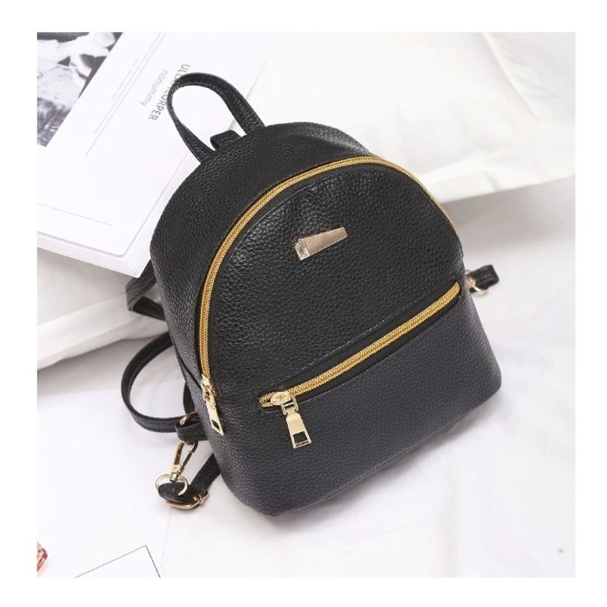 Mini Mochila Bandolera Simil Cuero Moderna Chica - Imagen 17