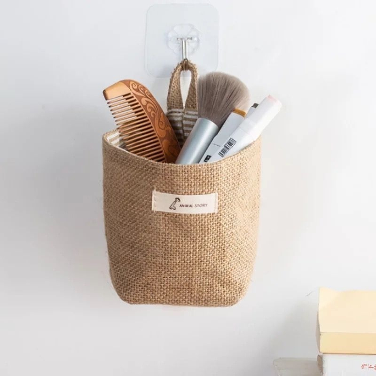 Bolsa Cesto De Tela Lino Para Almacenar Objetos Colgante - Imagen 25