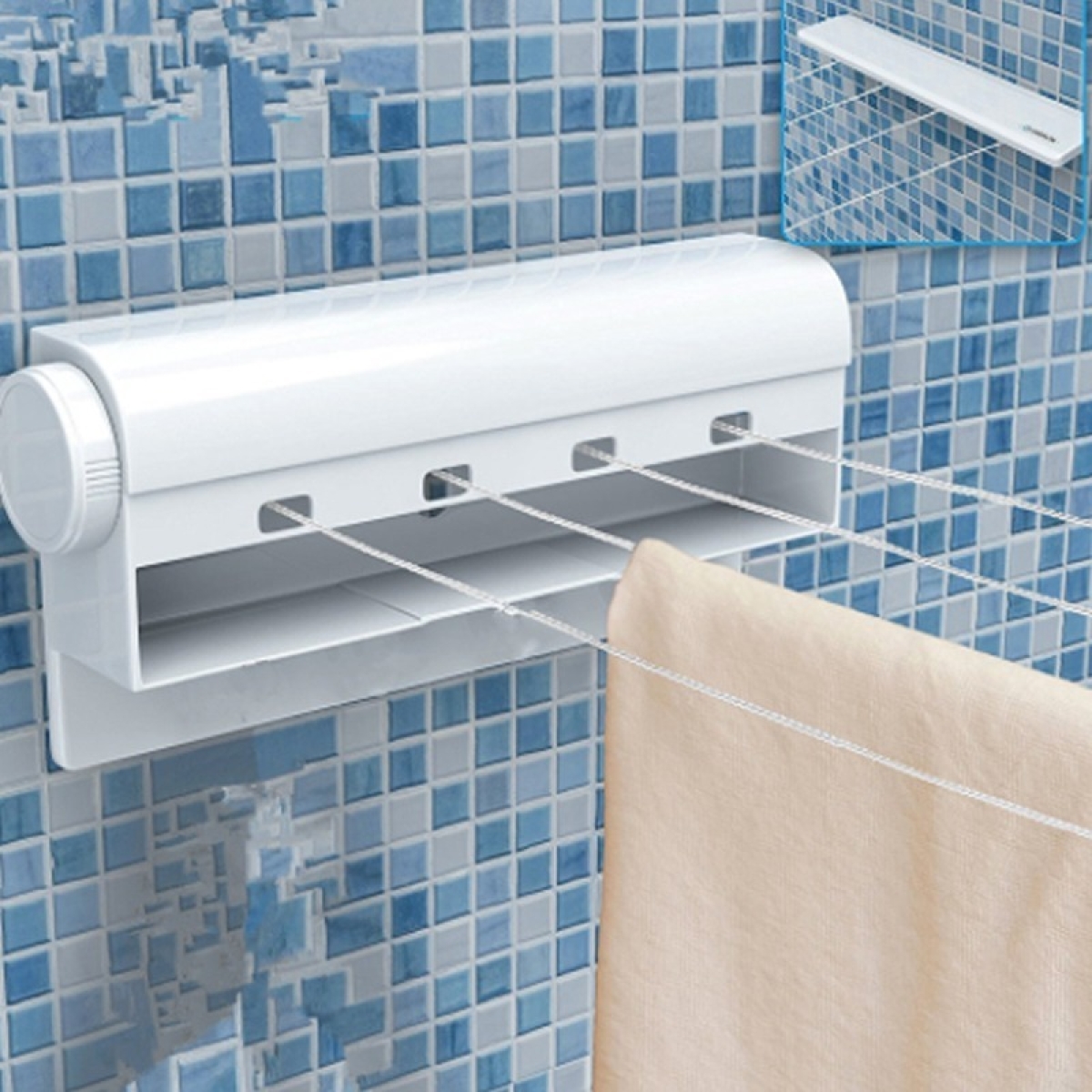 Tendedero Tender Retractil Para Pared 4 Lineas De 3mt - Imagen 4