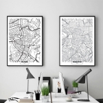 Cuadros Decorativos Mapas Ciudades Marco De Madera 50x70cm - Imagen 24