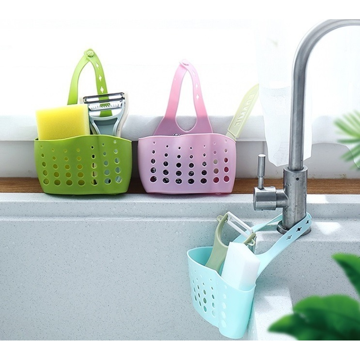 Porta Esponja De Silicona Para Cocina Escurridor Colgante - Imagen 9