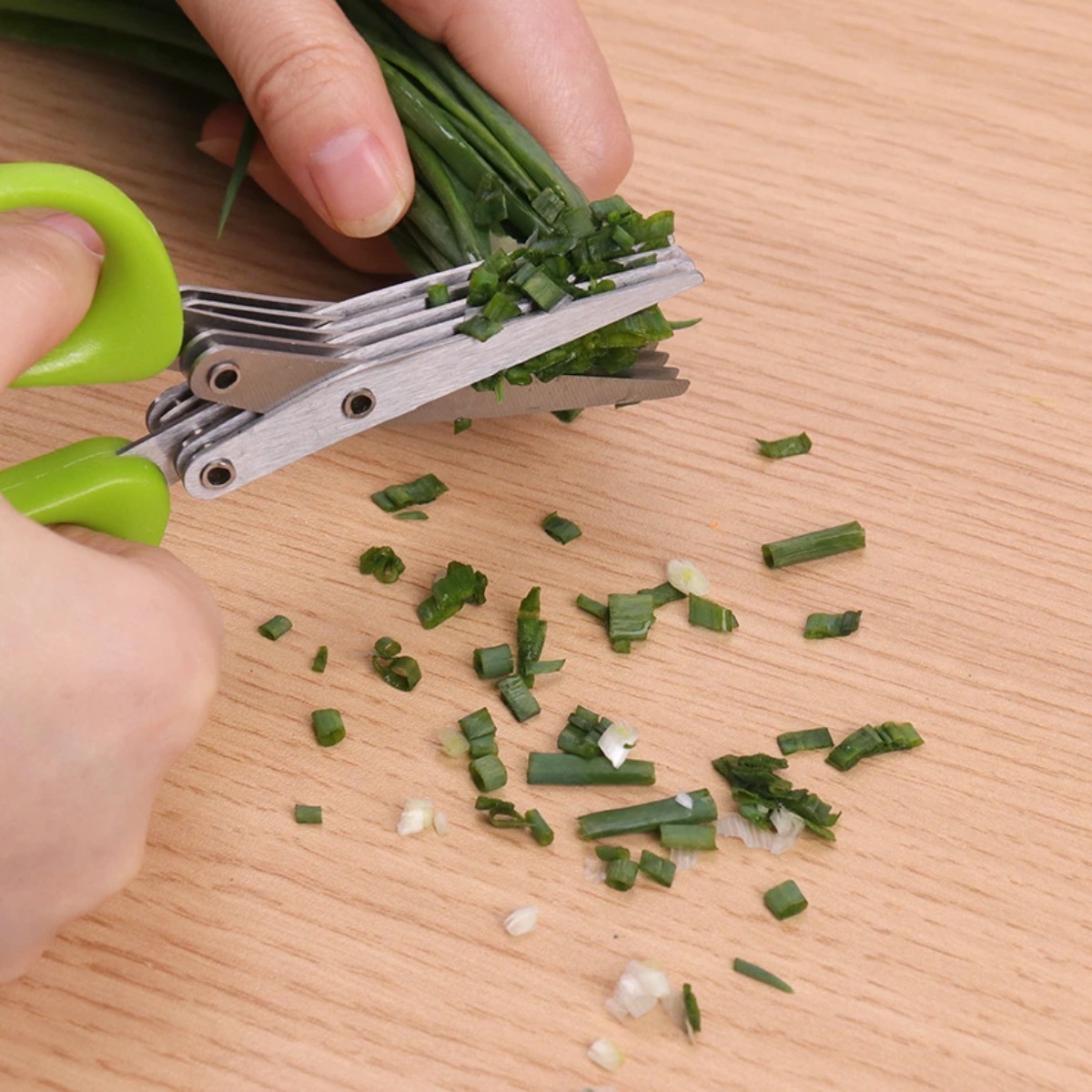 Tijera De 5 Cortes Ideal Cocina Manualidades Hierbas Flecos - Imagen 1