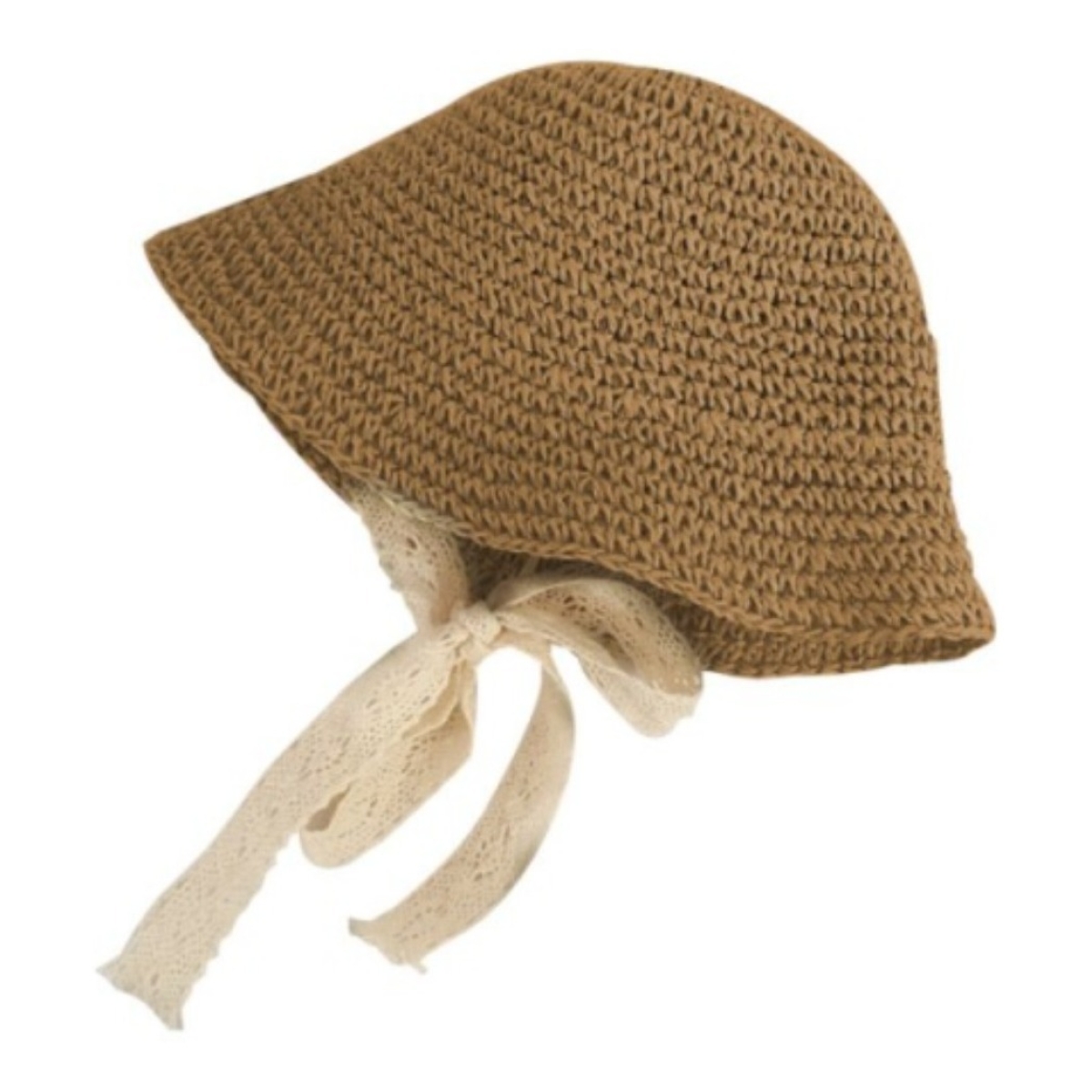 Sombrero De Encaje Con Lazo Para Niña Estilo Paja Verano - Imagen 8