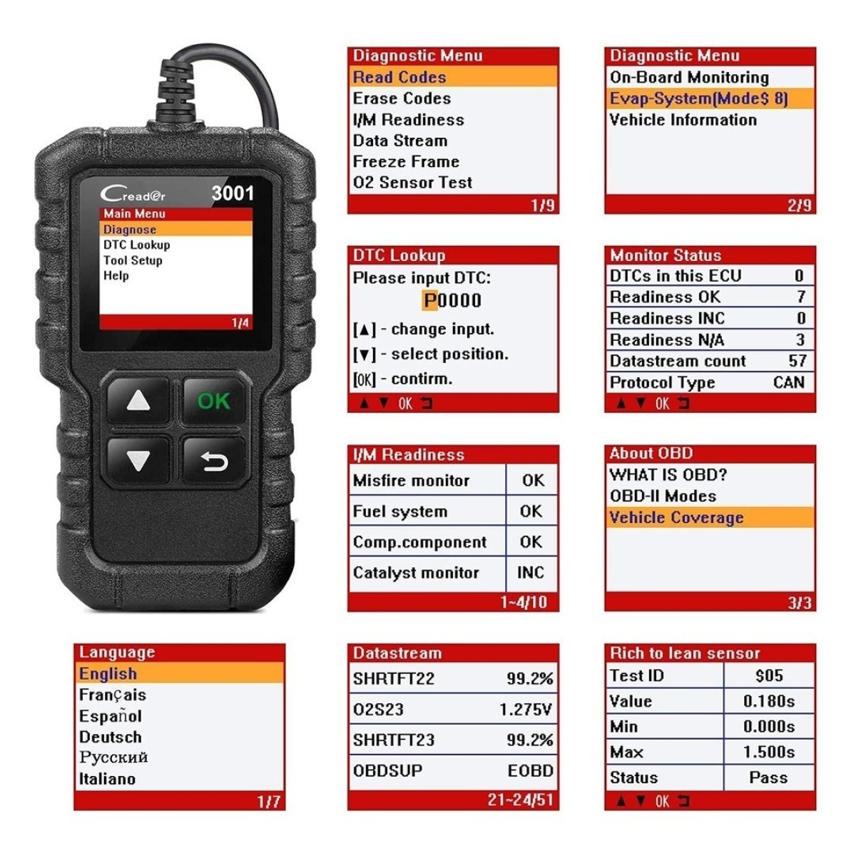 X431 Cr3001 Escaner Profesional Obd2 Diagnóstico Automotriz - Imagen 5