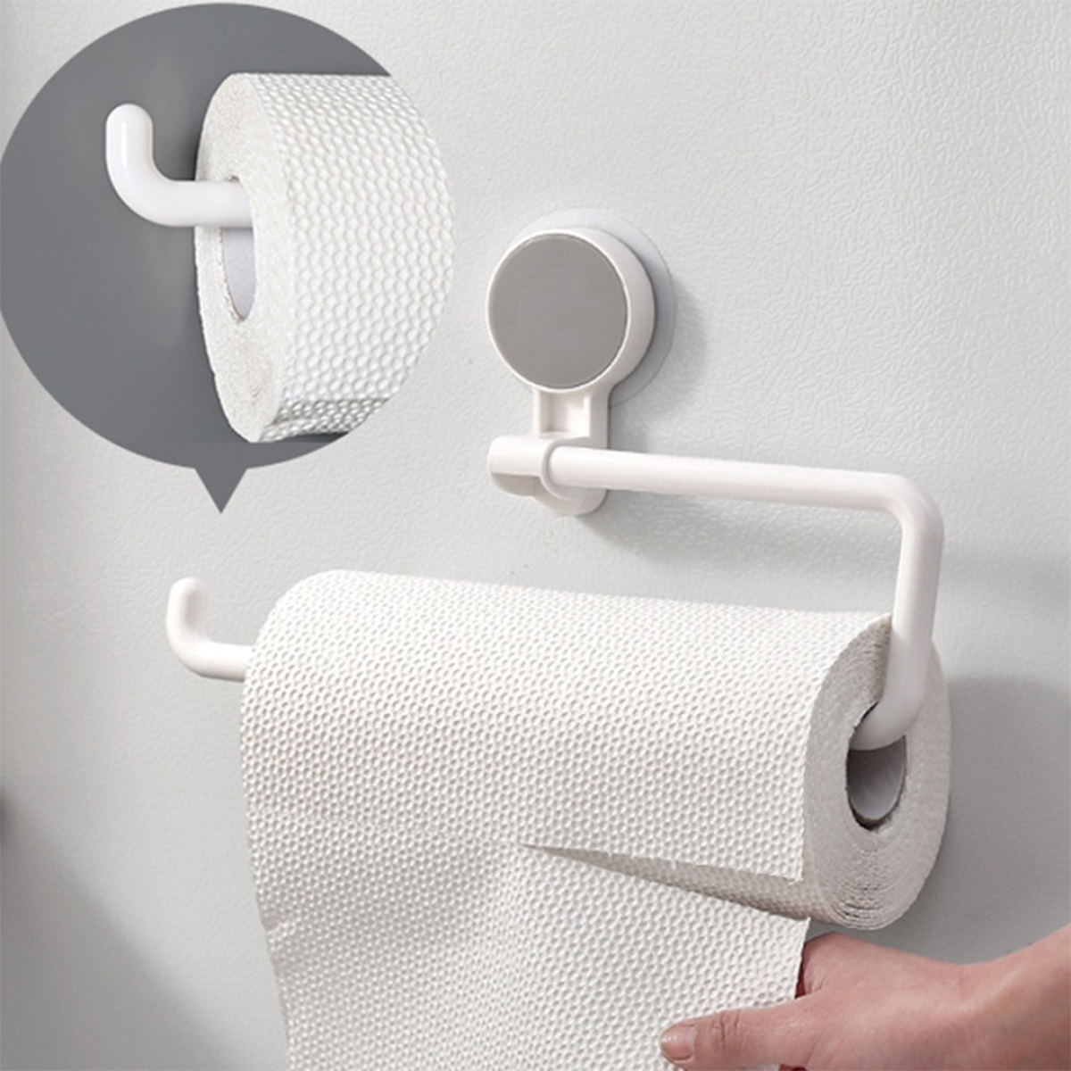 Porta Rollo Soporte Para Repasador Cocina Baño C/ventosa - Imagen 2