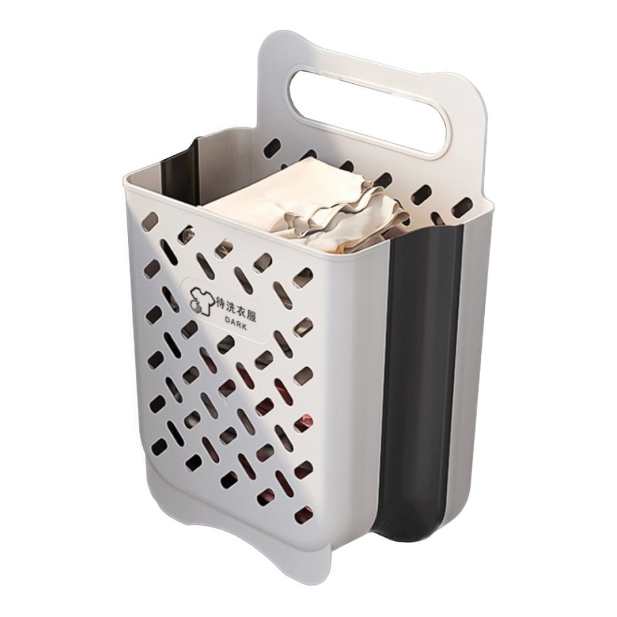 Cesto De Ropa Sucia Colgante Plegable Para Colgar Pared Baño - Imagen 1