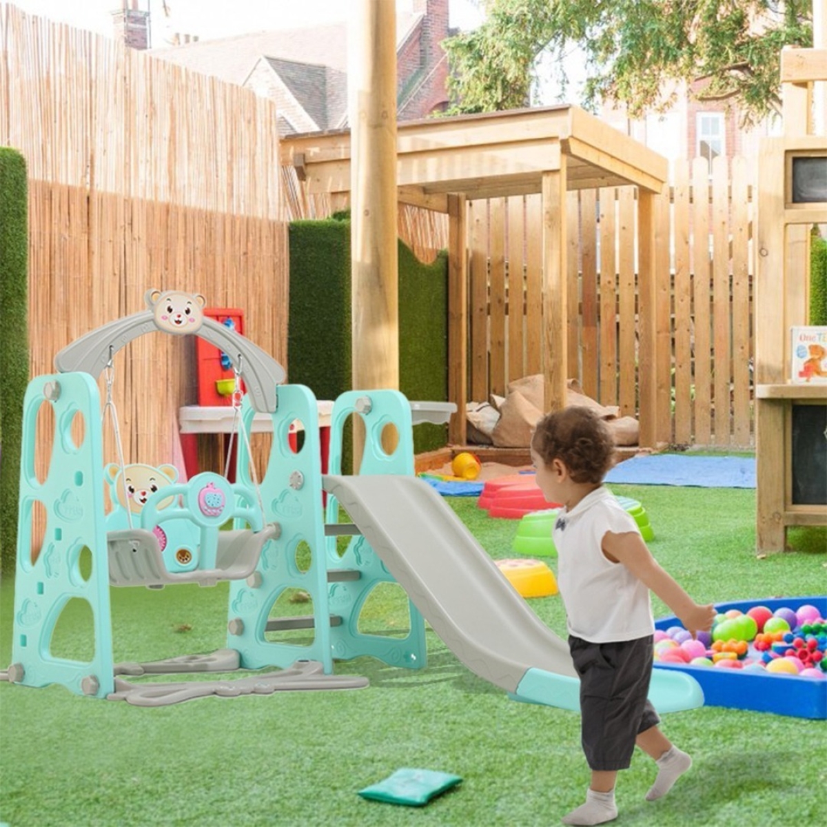 Tobogan + Hamaca + Aro De Basket - Juegos Infantiles - Niños - Imagen 16