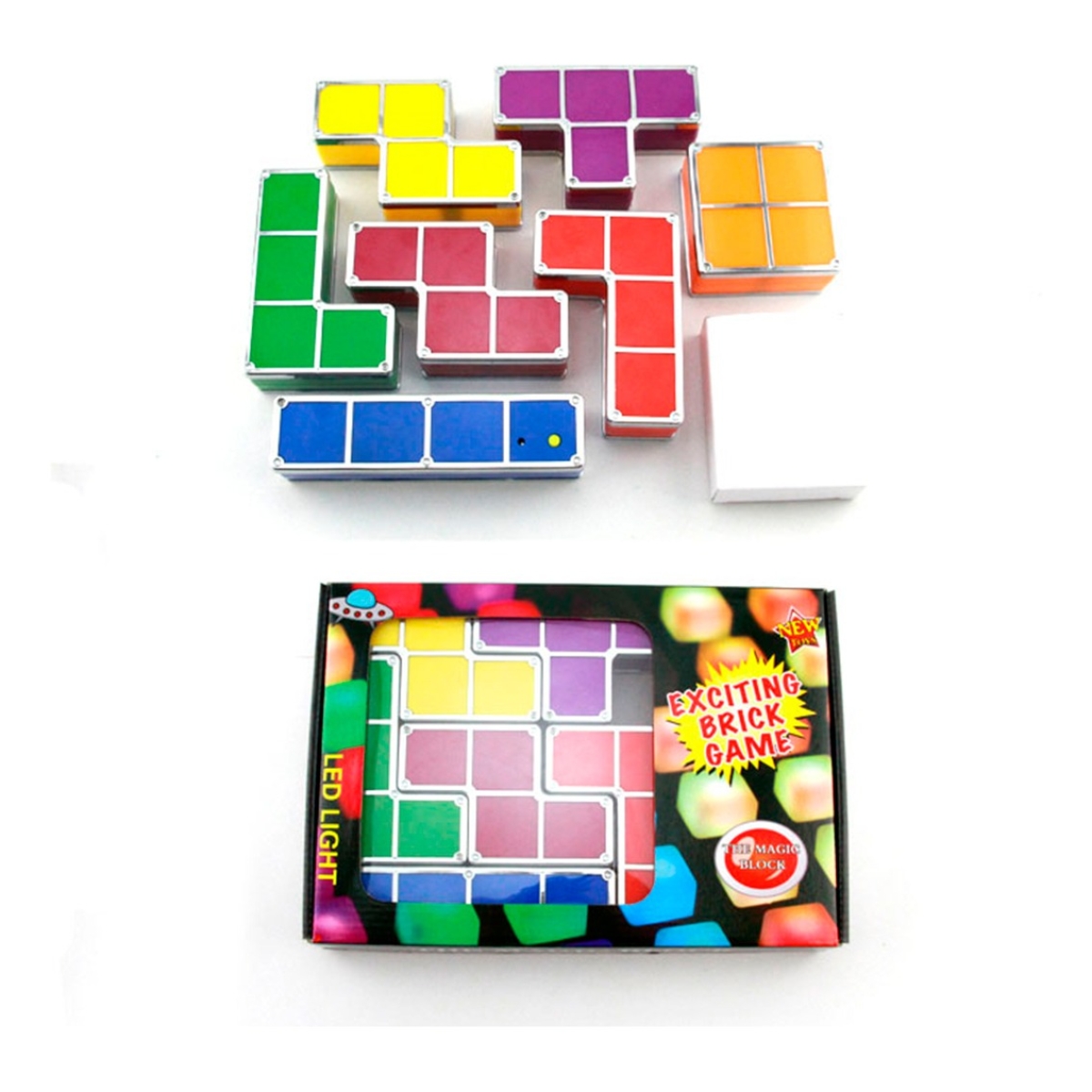 Lampara Tetris Moderna Veladora Led Juego Decoración - Imagen 1