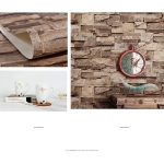 Papel Adhesivo Beige Empapelar Paredes Simil Ladrillo 122 Cm - Imagen 4