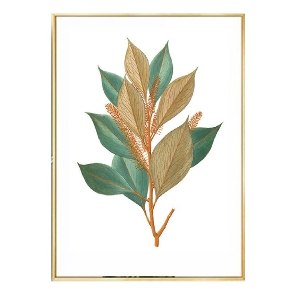 Cuadro Moderno Plantas Decorativo + Marco Madera Dorado - Imagen 6