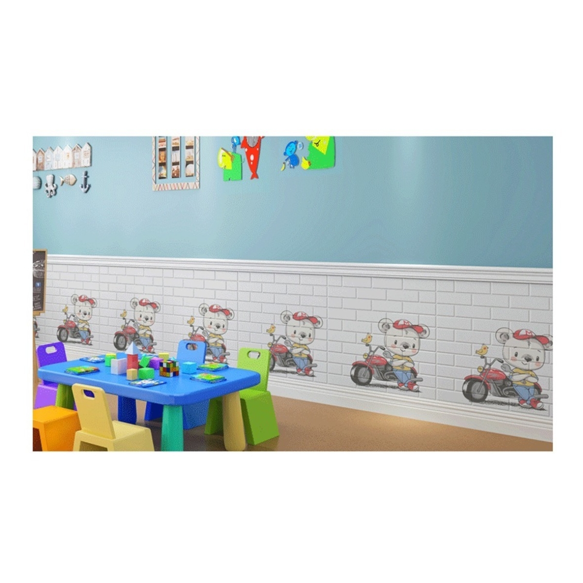 Revestimientos Adhesivo Panel 3d Simil Dino Niños Deco - Imagen 37