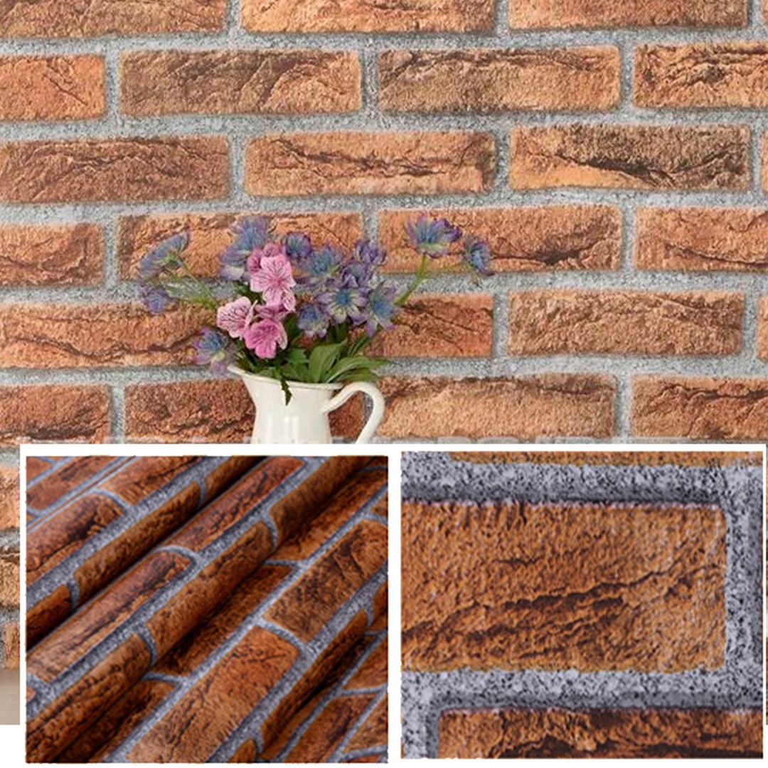 D_811475-MLU40243765624_122019-F.jpg Revestimientos Adhesivo Panel 3d Ladrillo Rojo 30x30 A7 - Imagen 1