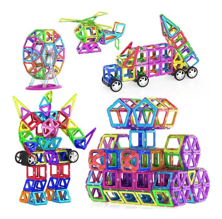 D_813105-MLU45825779603_052021-F.jpg Juego Construcción Bloques Magnéticos 114 Piezas Educativo - Imagen 1