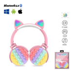 Auriculares Pop It Con Orejas Y Luces Divertidos Bluetooth - Imagen 2