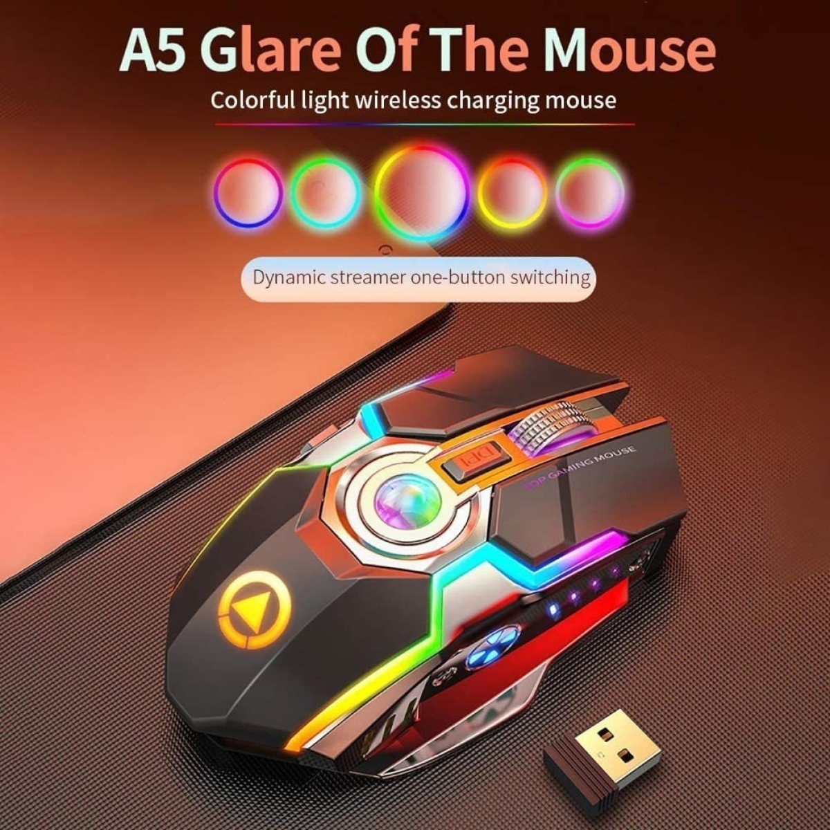 Mouse Juego Inalámbrico Recargable E-sport Game Rgb Ergonomi - Imagen 10