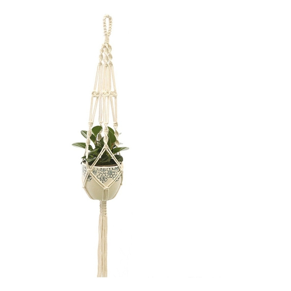 Porta Macetas Tejidos En Macrame Pack X 4 - Varios Diseños - Imagen 3