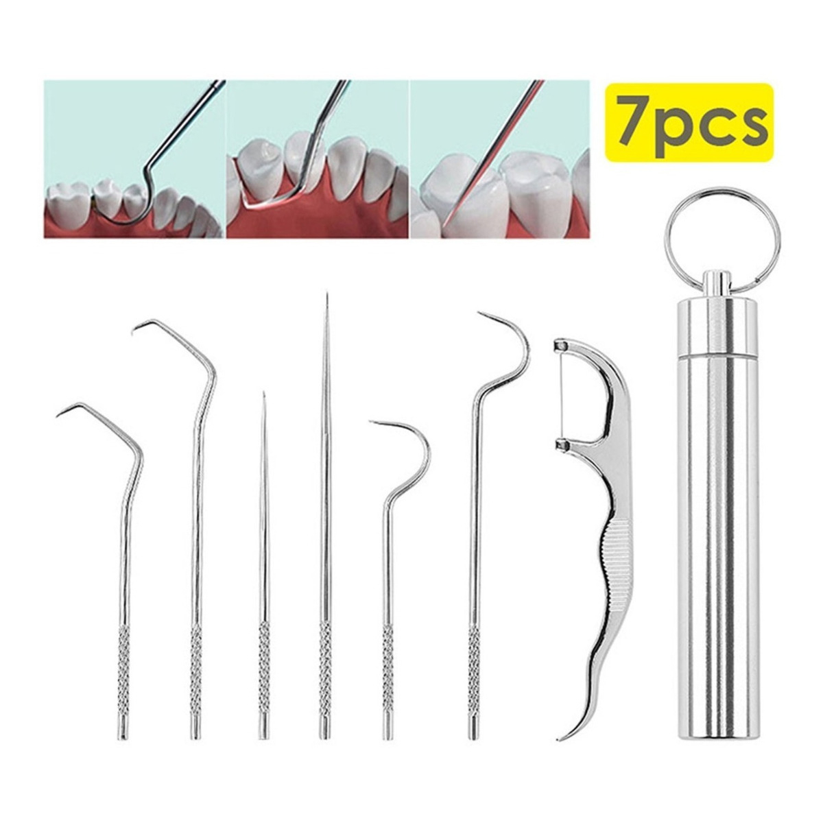 Kit Ortodoncia Limpieza Dientes Sarro Hilo Dental Iluminaras - Imagen 4