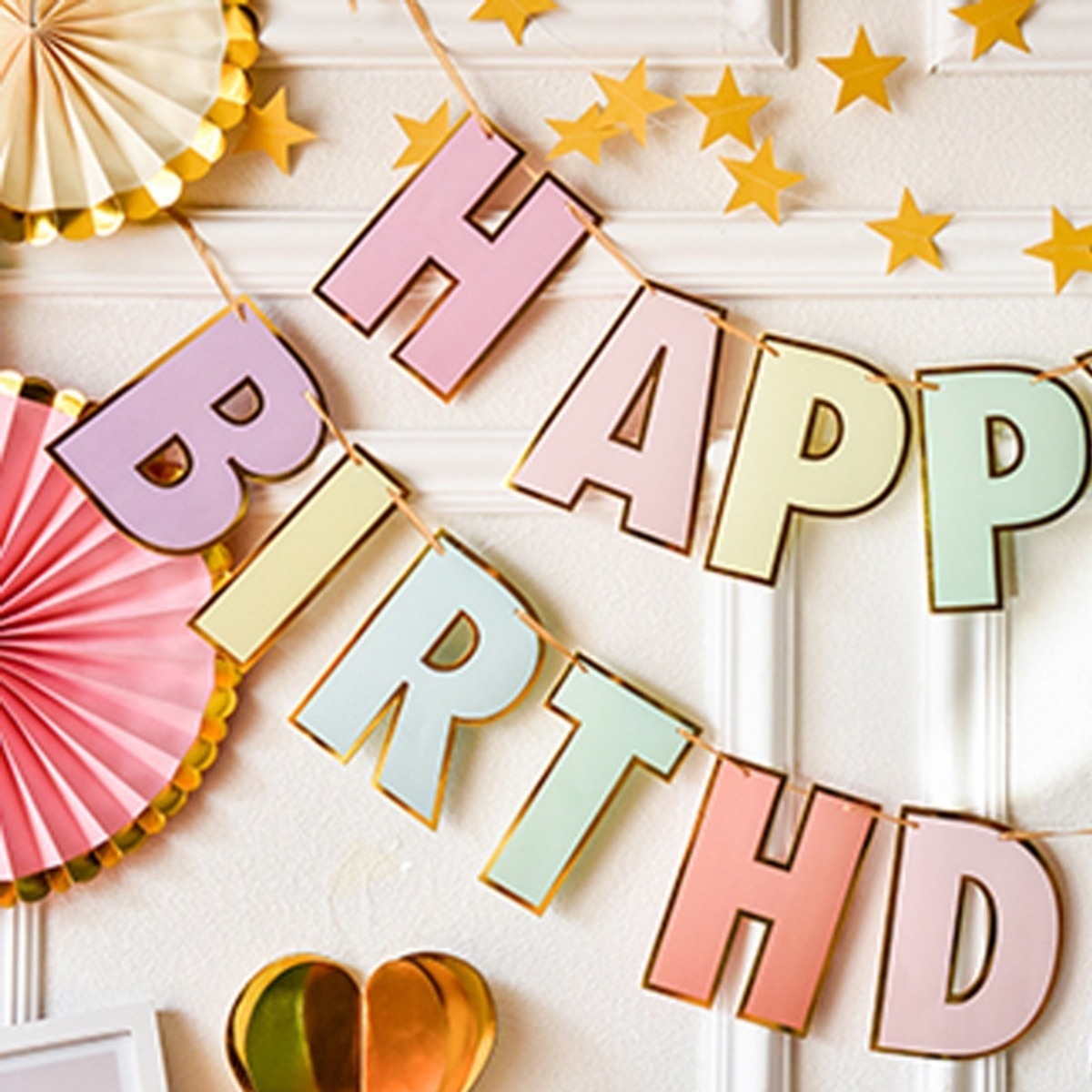 Guirnalda De Cumpleaños Happy Birthaday Letras Gruesas - Imagen 3