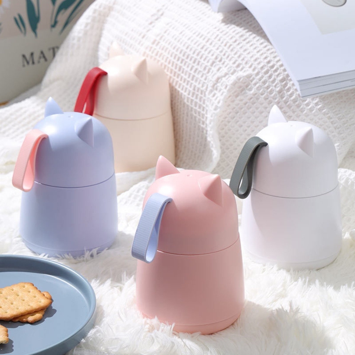 Lunchera Escolar Infantil Gatito Kawaii Retiene Temperatura - Imagen 15