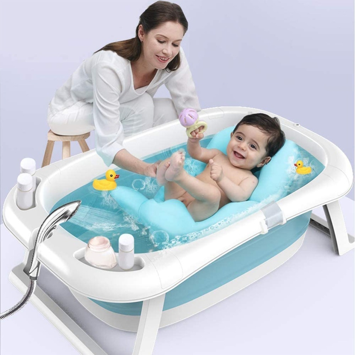 Bañito Bebé Plegable Oval Alta Calidad Baño Bebe - Imagen 5