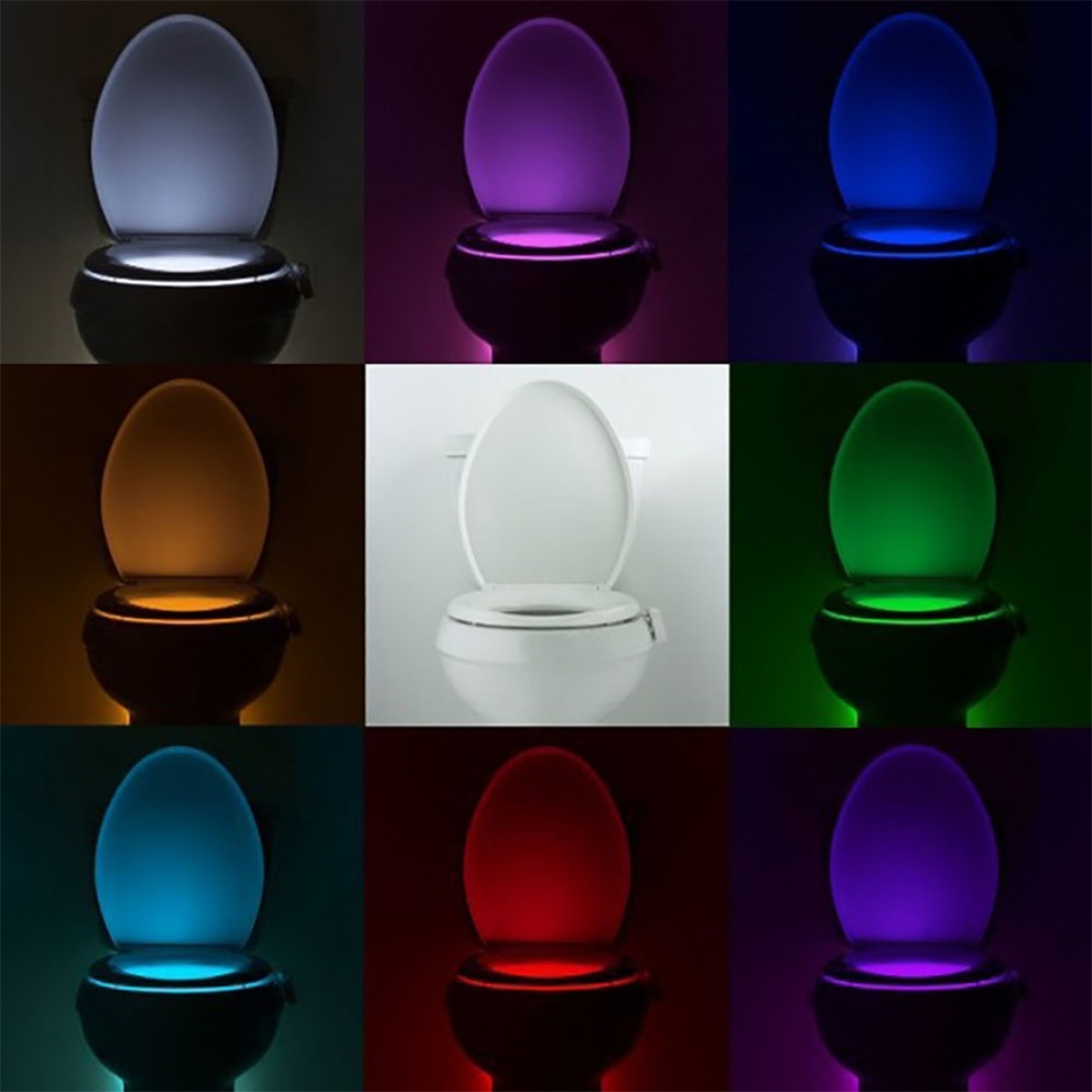 Luz Led Para Inodoro Multicolor Con Sensor De Movimiento - Imagen 9