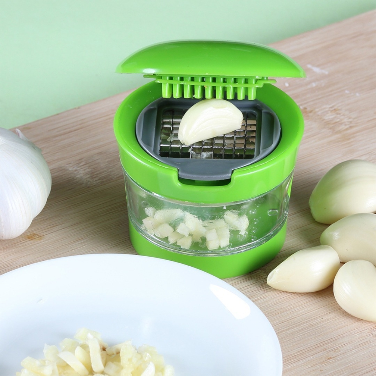 Triturador De Ajo Prensa Acero Inoxidable Y Plastico Cocina - Imagen 1