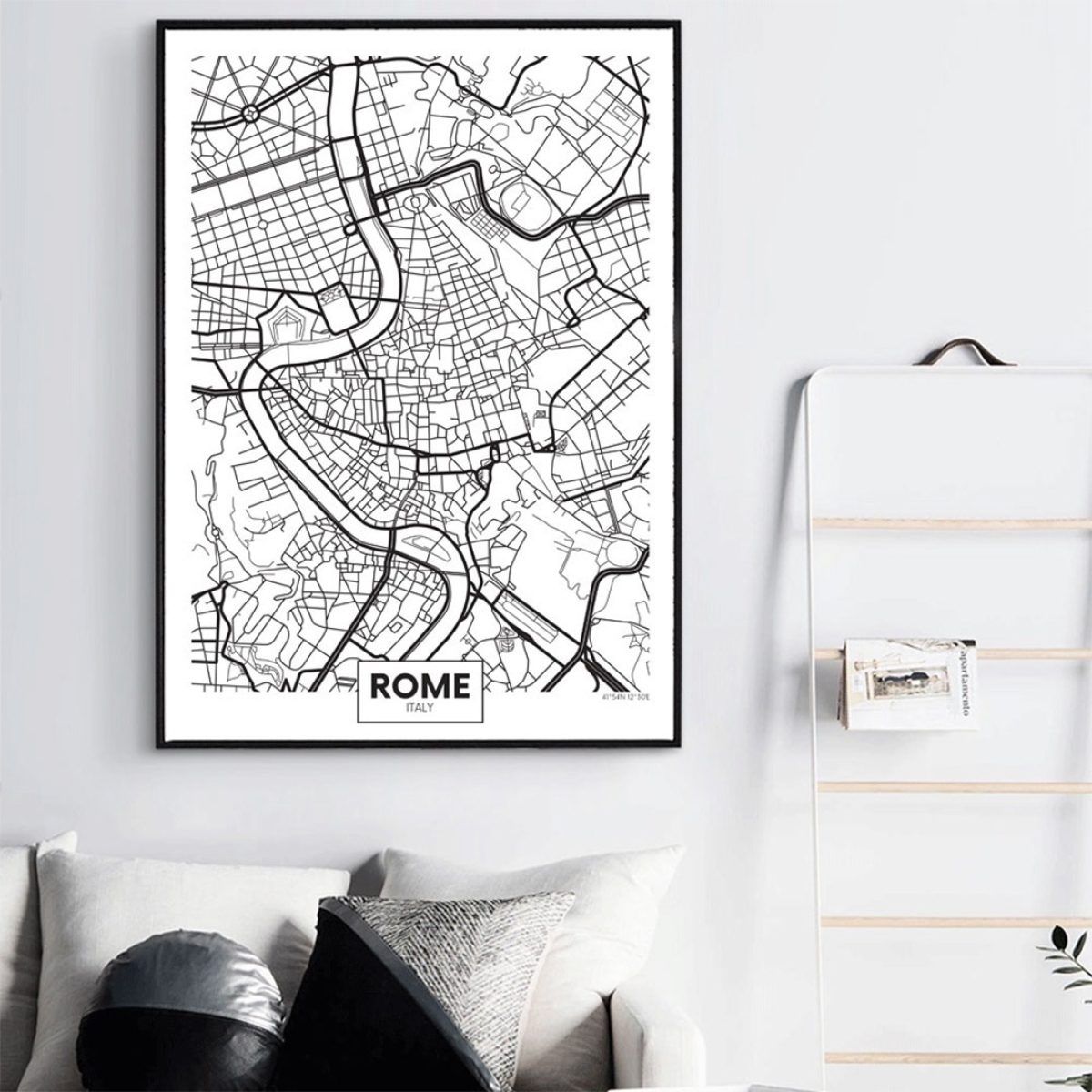 Cuadros Decorativos Mapas Ciudades Marco De Madera 50x70cm - Imagen 4