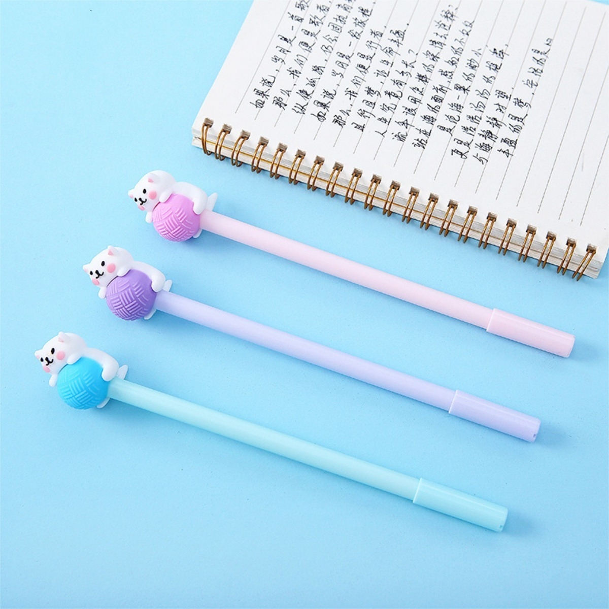 Lapicera Boligrafo Divertida Escolar Liceal Kawaii Gato Bola - Imagen 6