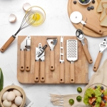 Juego 9 Piezas Utensilios Cocina Madera Y Acero Inoxidable - Imagen 3