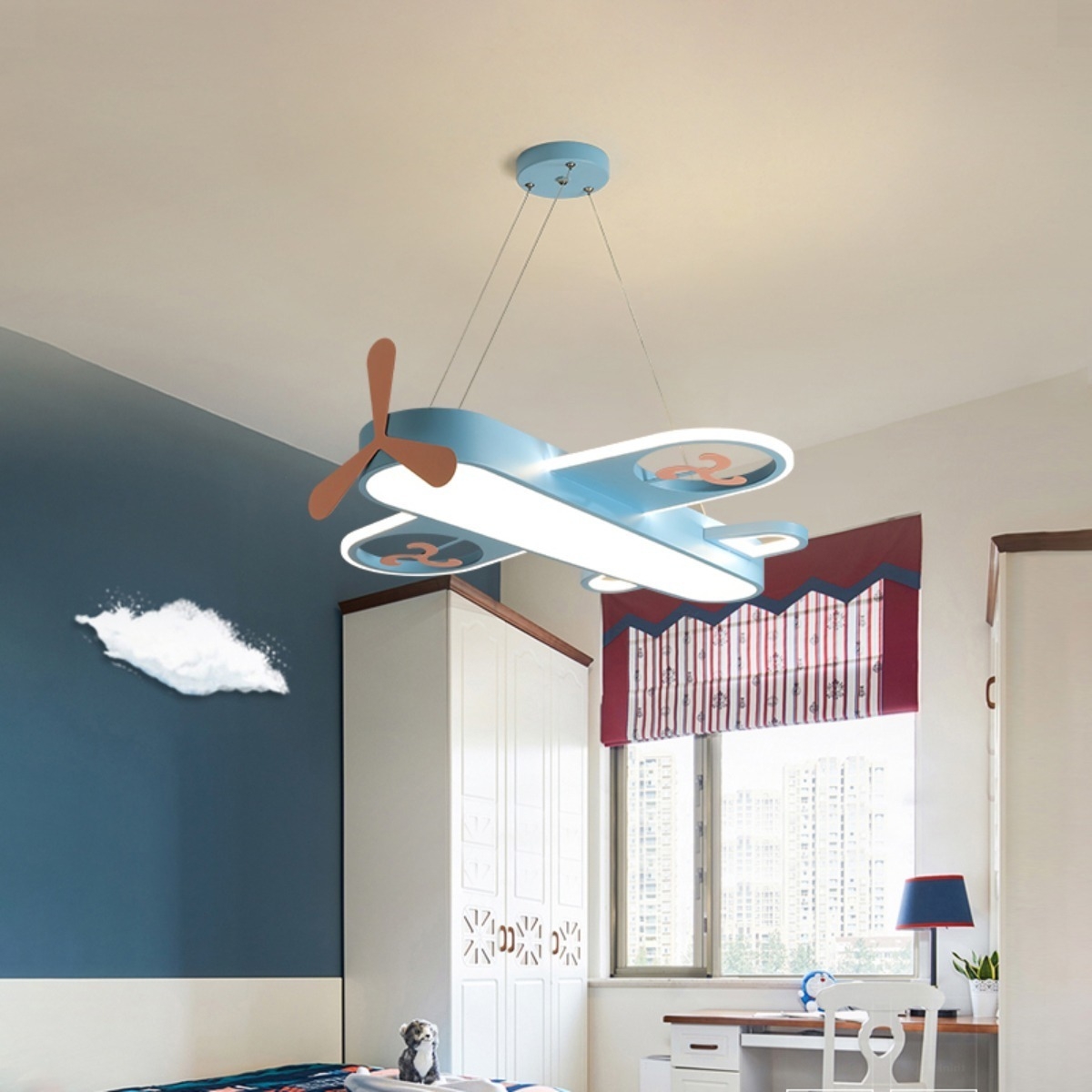 Lampara Colgante Led Infantil Habitacion Niño Niña - Avion - Imagen 3