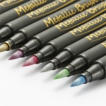 Marcadores Metalicos Punta Redonda Brush Pen Varios Colores - Imagen 2