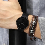 Reloj Negro Hombre Crrju Alta Calidad Detalles En Negro - Imagen 4