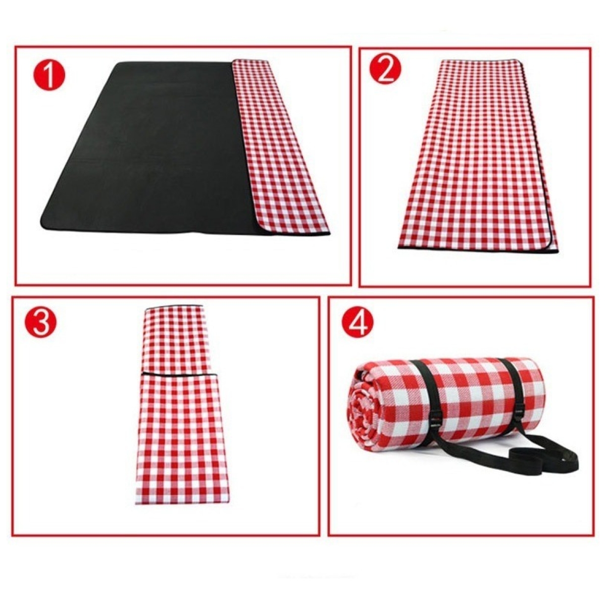 Mantel Para Picnic Gruesa Suave Transpirable Estilo Retro - Imagen 5