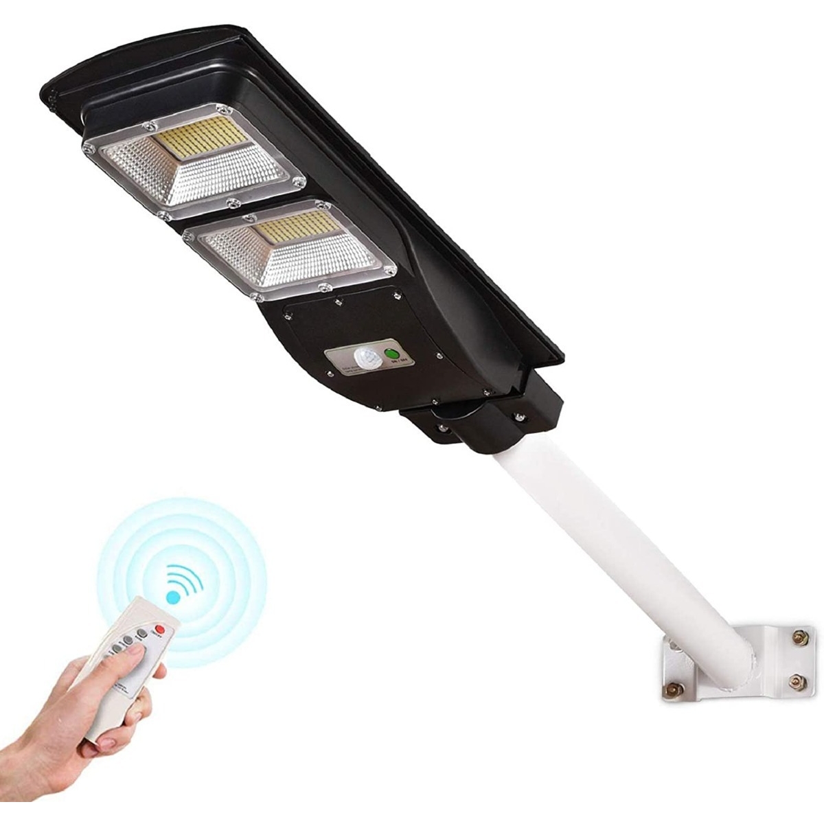 Foco Solar Led 60w Exterior C/ Sensor Y Control+ Brazo Metal - Imagen 3