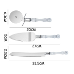 Cuchillo Y Pala Para Servir Torta Cumpleaños Bodas 3 Piezas - Imagen 4