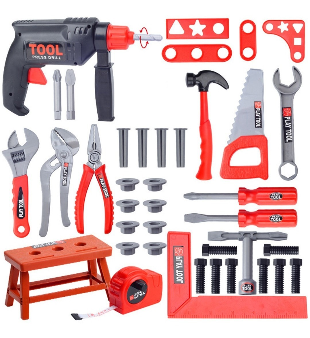 D_837658-MLU43216477197_082020-F.jpg Set De Herramientas Niños Juguete Con Mesa 40 Piezas - Imagen 1