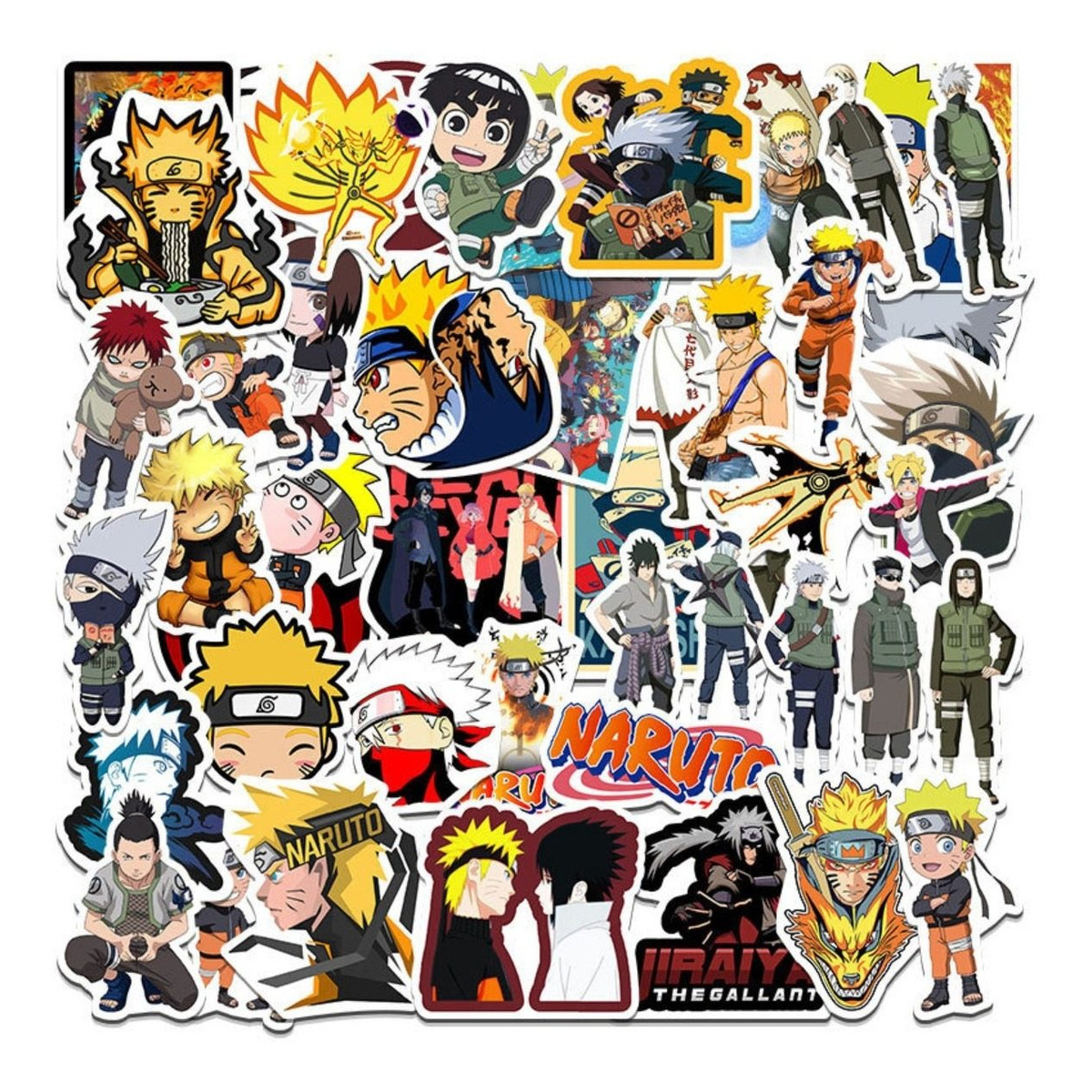 Set De 50 Pegotines Stickers De Naruto Anime Manga Vinilico - Imagen 1