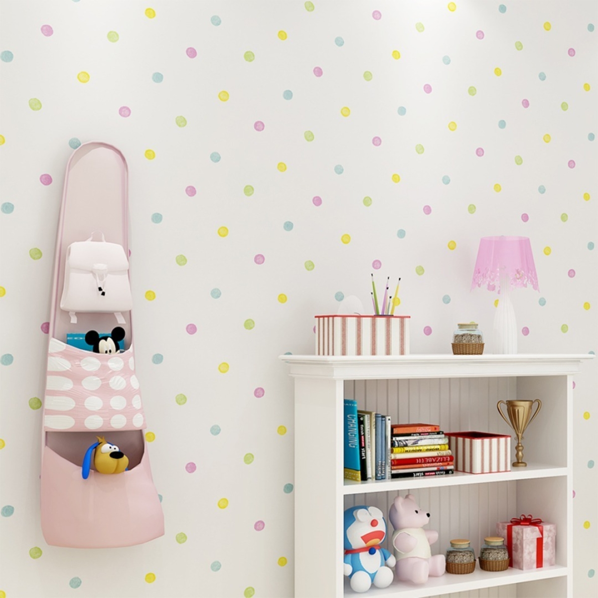 Papel Adhesivo Niños Empapelar Paredes Puntos Colores - Imagen 4