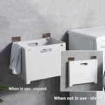 Cesto Ropa Sucia Plegable Para Colgar Pared Baño Caja Chico - Imagen 13