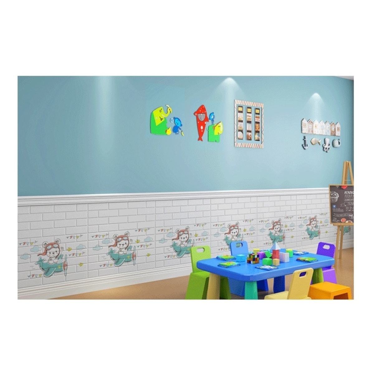 Revestimientos Adhesivo Panel 3d Simil Dino Niños Deco - Imagen 32