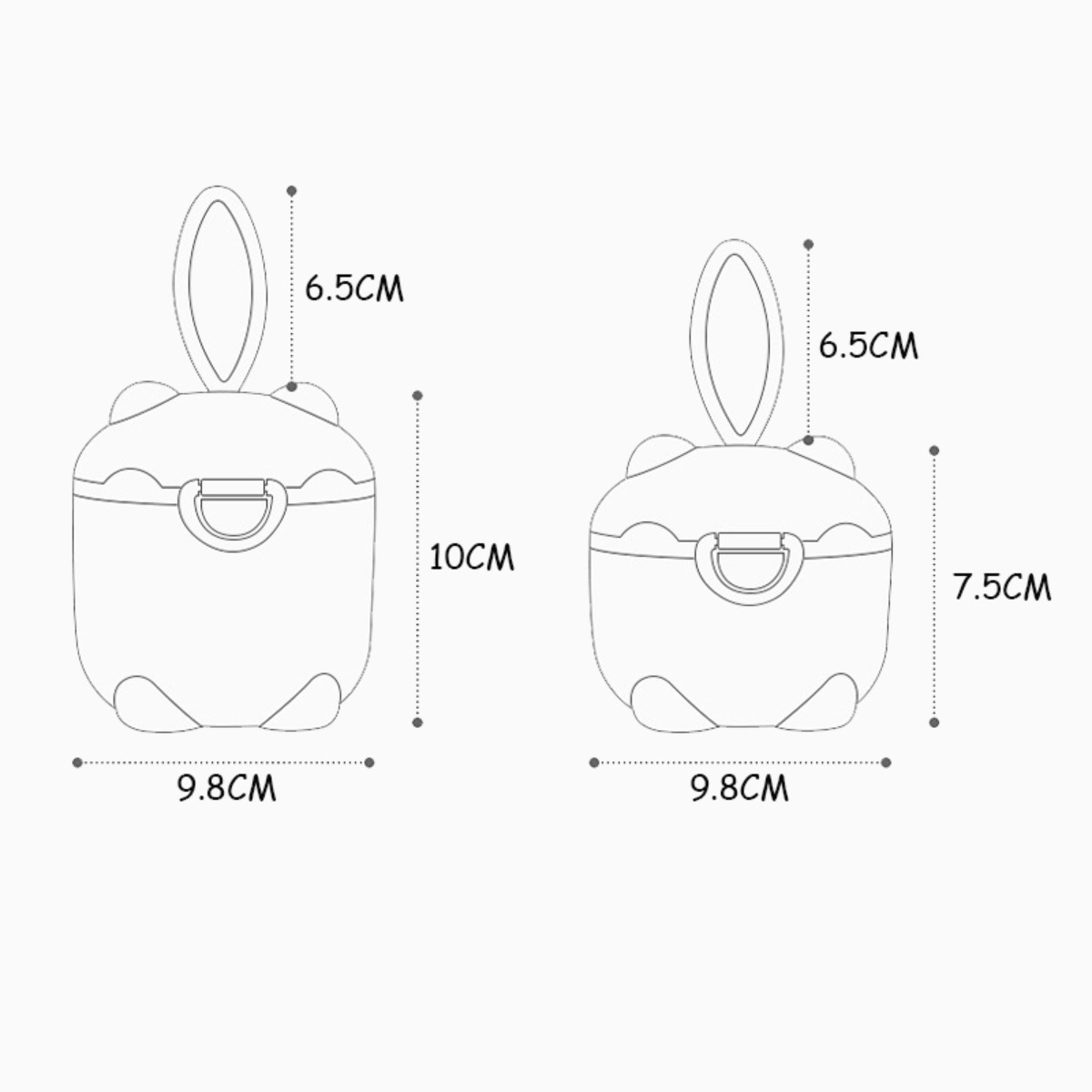 Dispensador Portatil Formula Leche En Polvo Snacks 10cm - Imagen 2